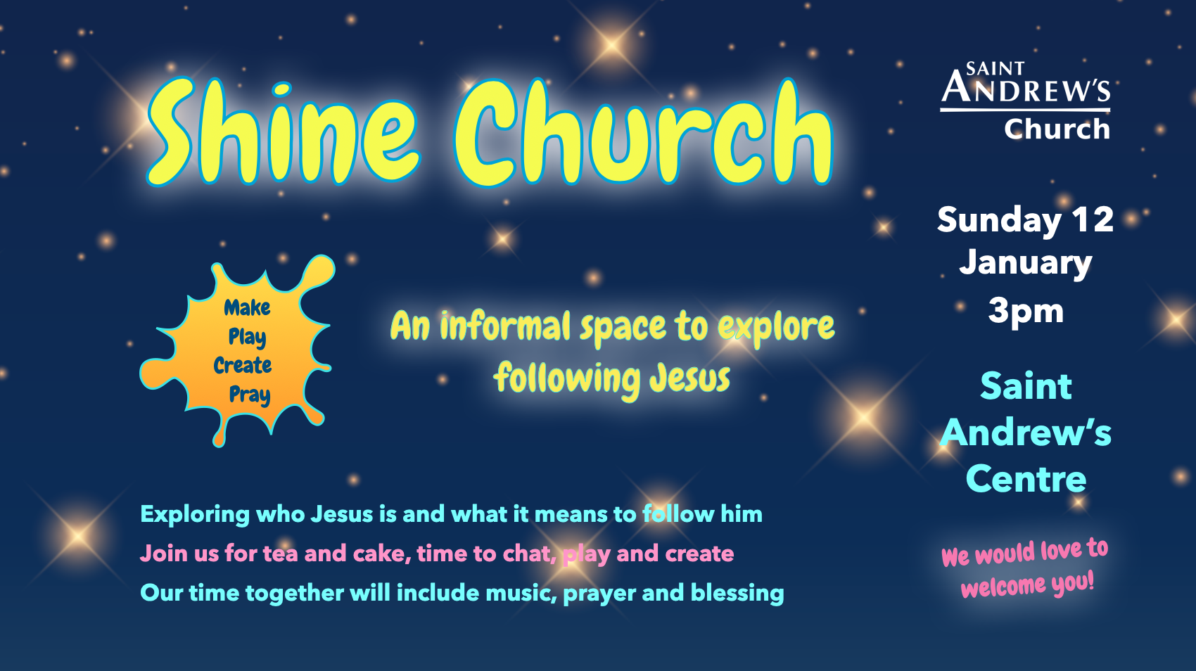 Shine Church. An informal space to explore following Jesus